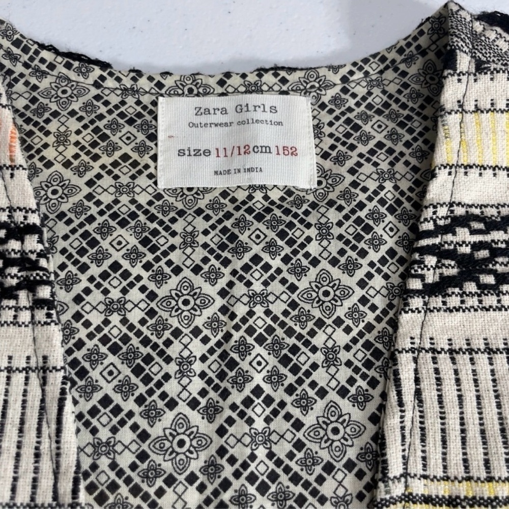 Zara Girls Boho Ethnic Woven Jacket – Size 11/12 - Picture 12 of 14